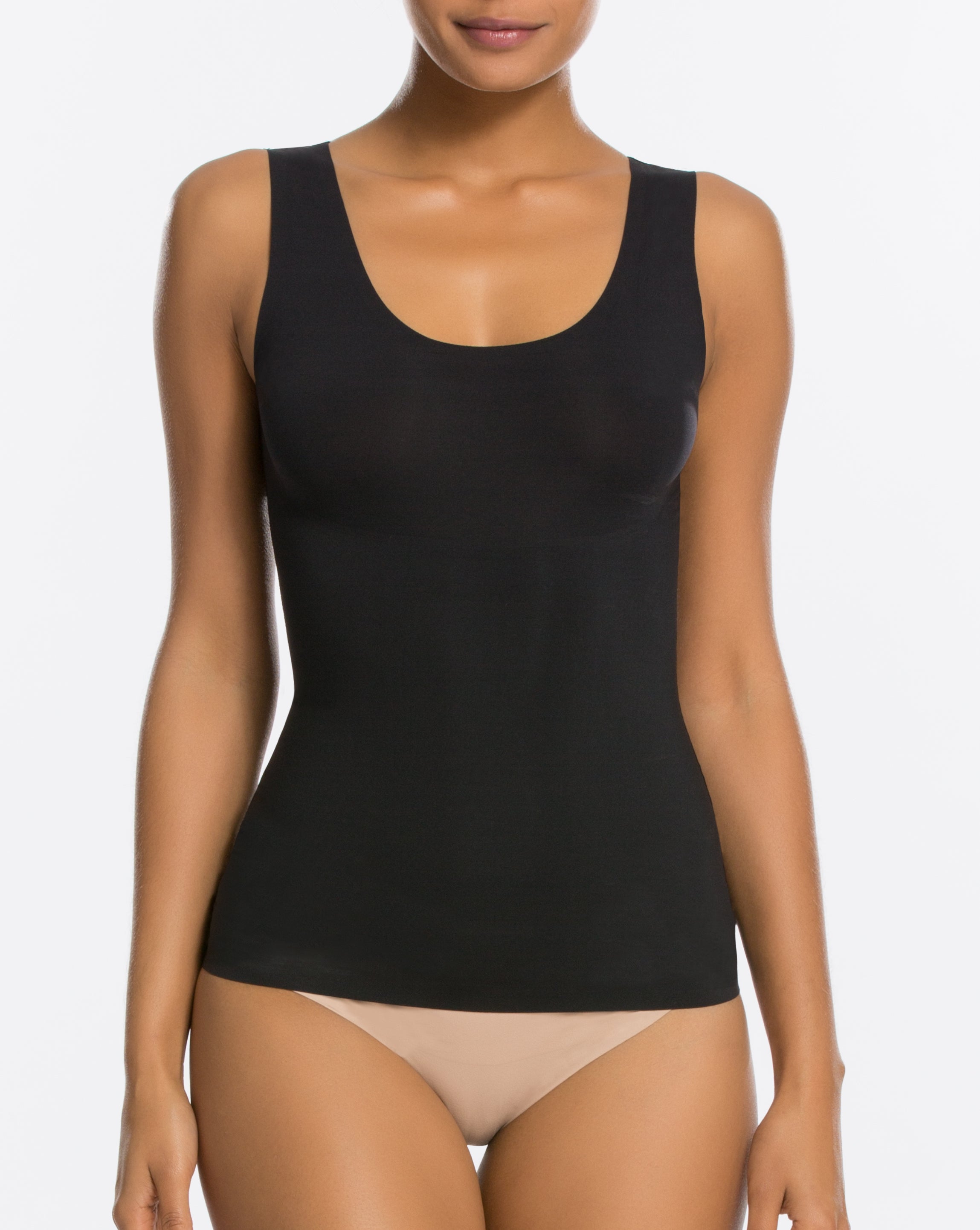 Spanx Thinstincts Open-Bust Mid-Thigh Bodysuit Soft Nude 