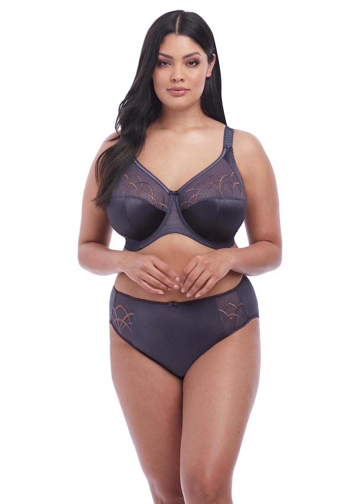 Elomi Cate Underwired Full Cup Banded Bra - Pecan - Curvy Bras